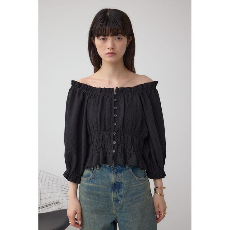 ギャザーフリル2WAYブラウス | AZUL BY MOUSSY | 詳細画像25 