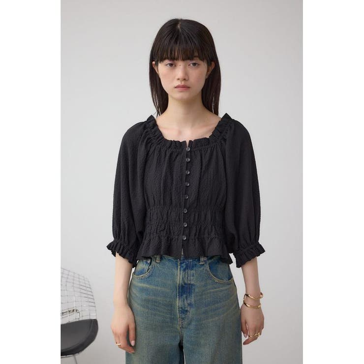 ギャザーフリル2WAYブラウス | AZUL BY MOUSSY | 詳細画像18 