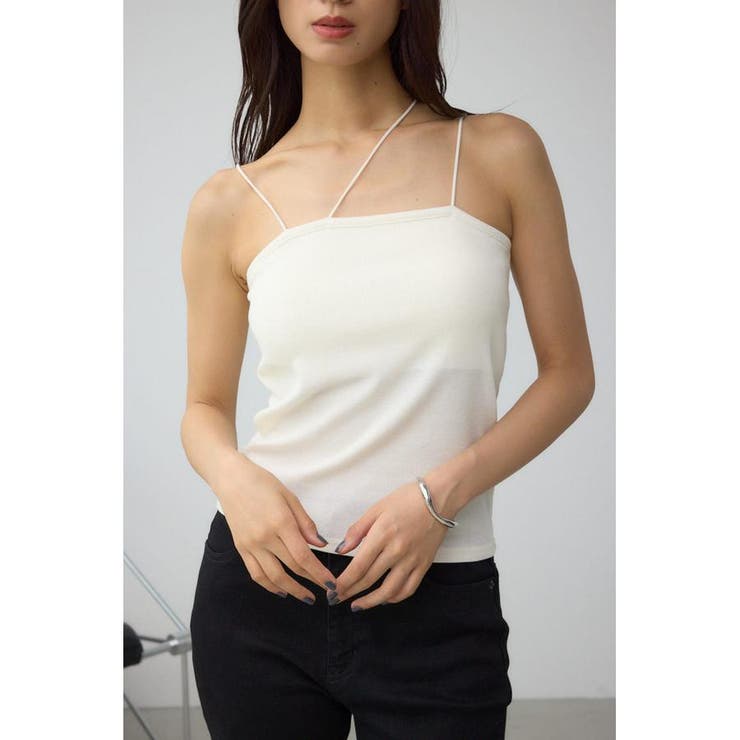 ライトブルー プリーツキャミソール カットリブキャミソール[品番：AZLW0023682]｜AZUL BY MOUSSY
