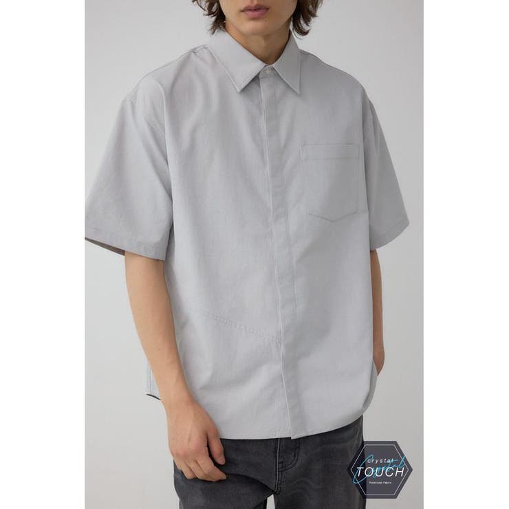 GRY | C/T切り替え比翼半袖シャツ | AZUL BY MOUSSY