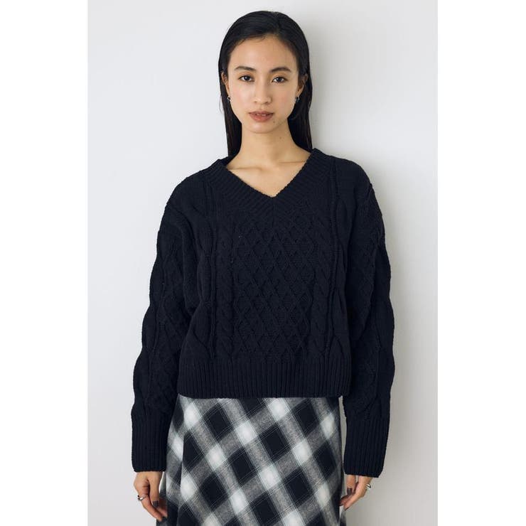 着丈バリエVネックニット | AZUL BY MOUSSY | 詳細画像26 
