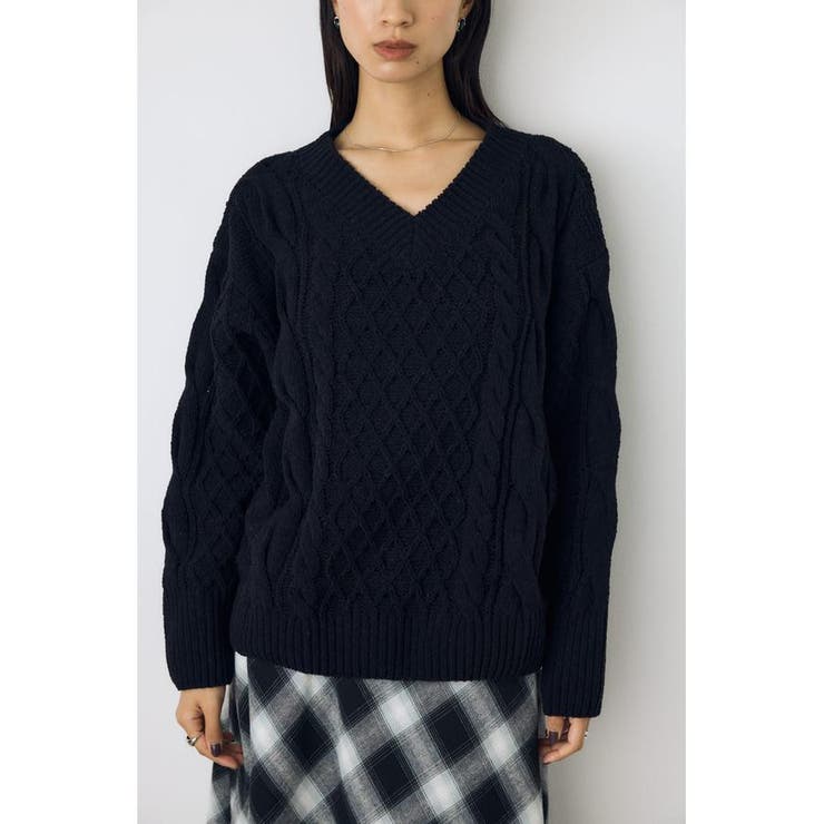 着丈バリエVネックニット | AZUL BY MOUSSY | 詳細画像19 