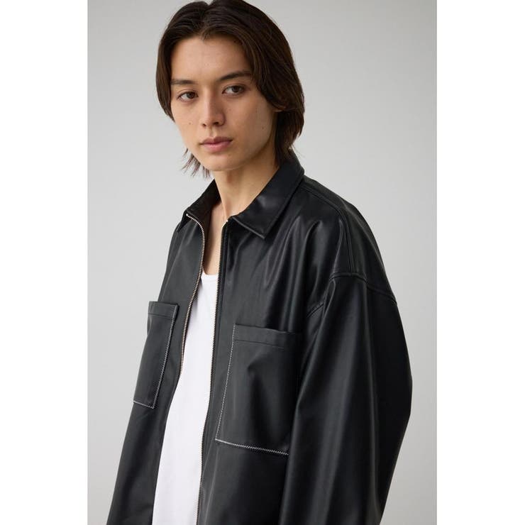 フェイクレザーCPOシャツ | AZUL BY MOUSSY | 詳細画像1 