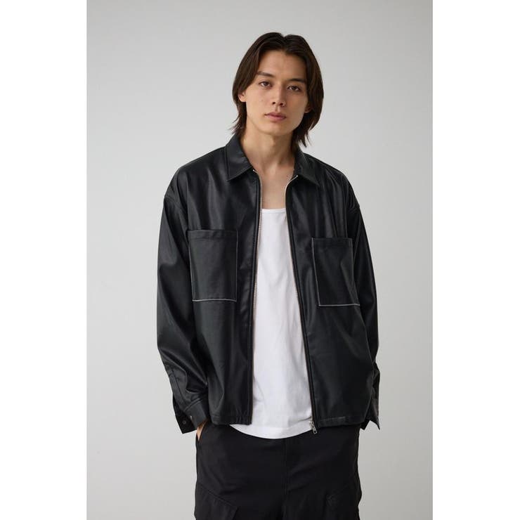 フェイクレザーCPOシャツ | AZUL BY MOUSSY | 詳細画像2 