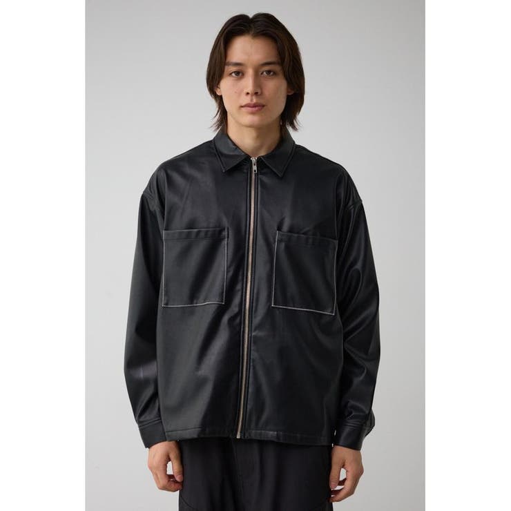 フェイクレザーCPOシャツ | AZUL BY MOUSSY | 詳細画像4 