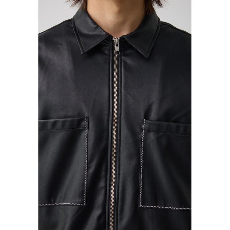 フェイクレザーCPOシャツ | AZUL BY MOUSSY | 詳細画像7 