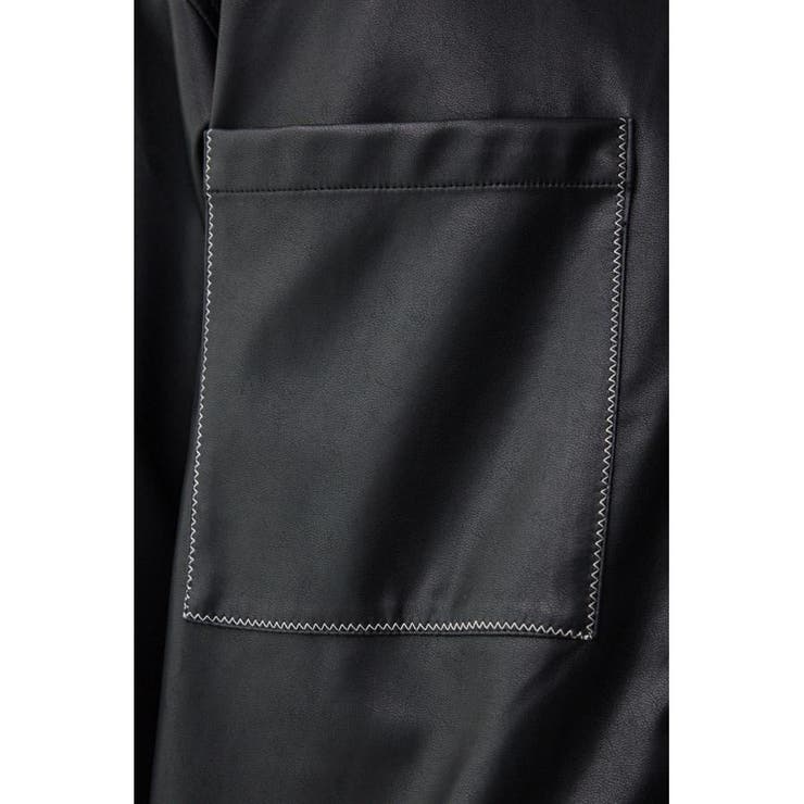 フェイクレザーCPOシャツ | AZUL BY MOUSSY | 詳細画像10 