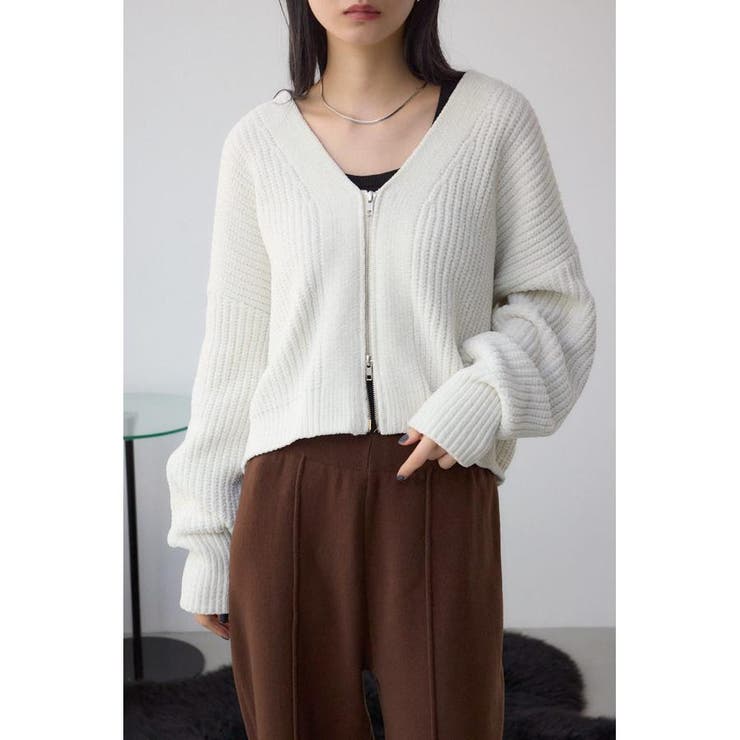 IVOY3 | WZIPベロアラメモールカーデ | AZUL BY MOUSSY