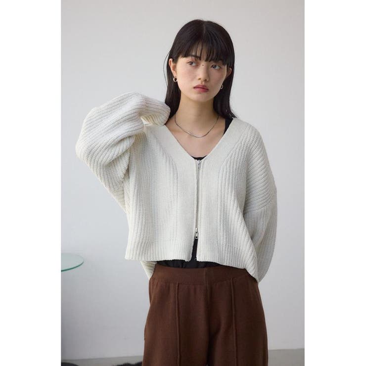 WZIPベロアラメモールカーデ | AZUL BY MOUSSY | 詳細画像3 