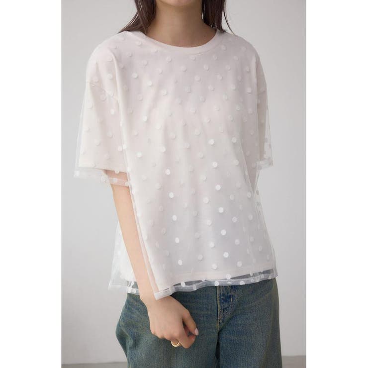 チュールアソートTシャツ | AZUL BY MOUSSY | 詳細画像1 