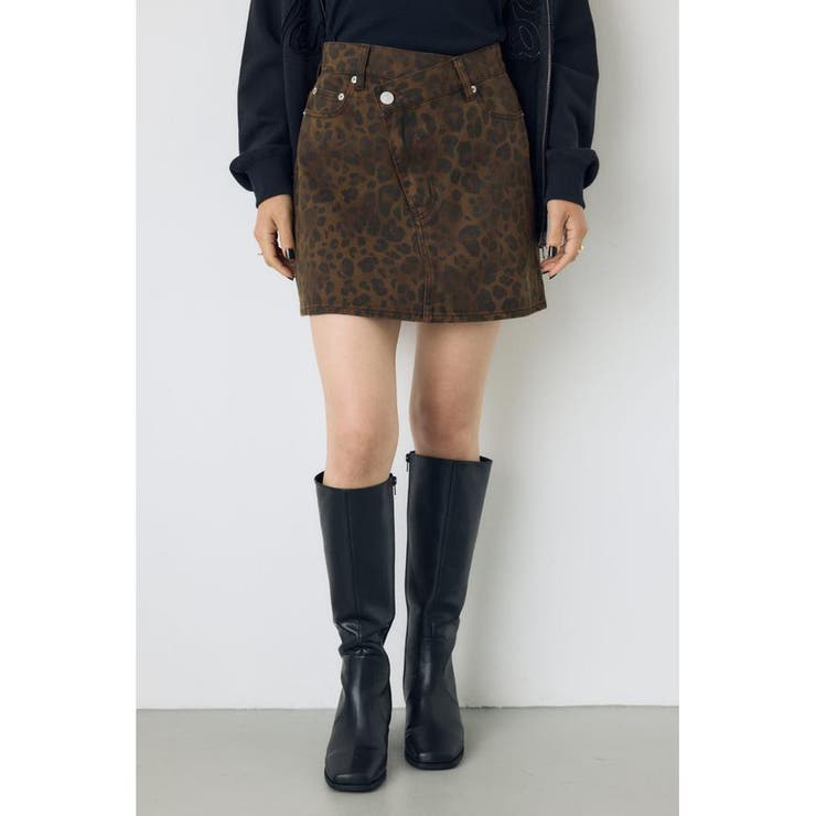 AZUL DENIM レオパードクロスミニスカート | AZUL BY MOUSSY | 詳細画像1 
