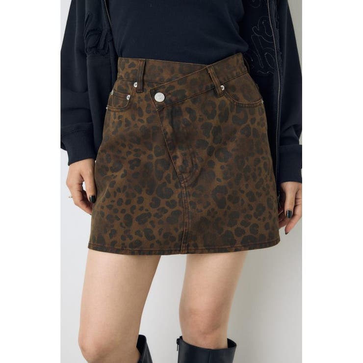 AZUL DENIM レオパードクロスミニスカート | AZUL BY MOUSSY | 詳細画像3 