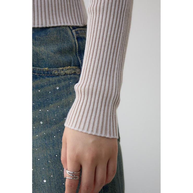 Wジップ配色リブカーディガン | AZUL BY MOUSSY | 詳細画像32 
