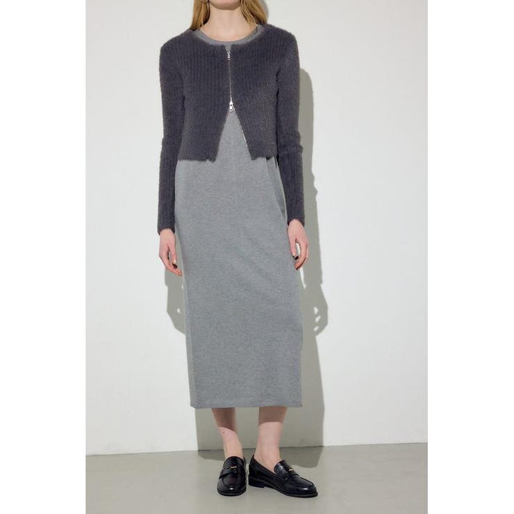 Wジップシャギーカーデセットニットワンピース | AZUL BY MOUSSY | 詳細画像31 