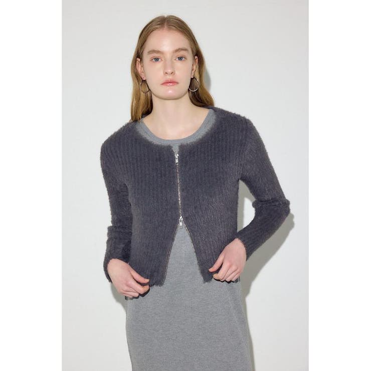 Wジップシャギーカーデセットニットワンピース | AZUL BY MOUSSY | 詳細画像32 