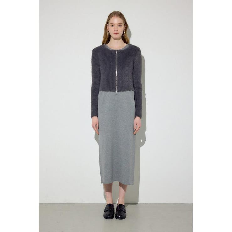 Wジップシャギーカーデセットニットワンピース | AZUL BY MOUSSY | 詳細画像33 