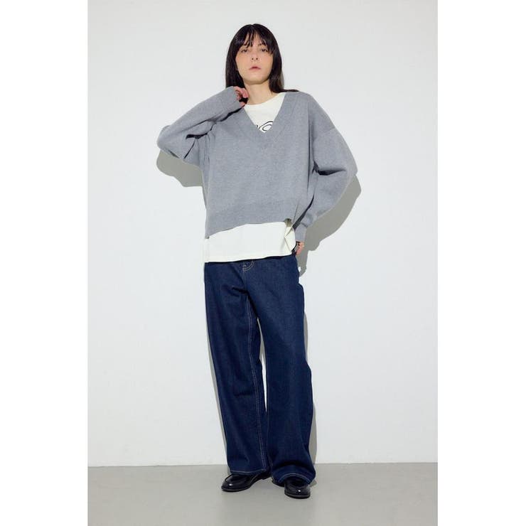 スウェットライクVネックニット | AZUL BY MOUSSY | 詳細画像34 