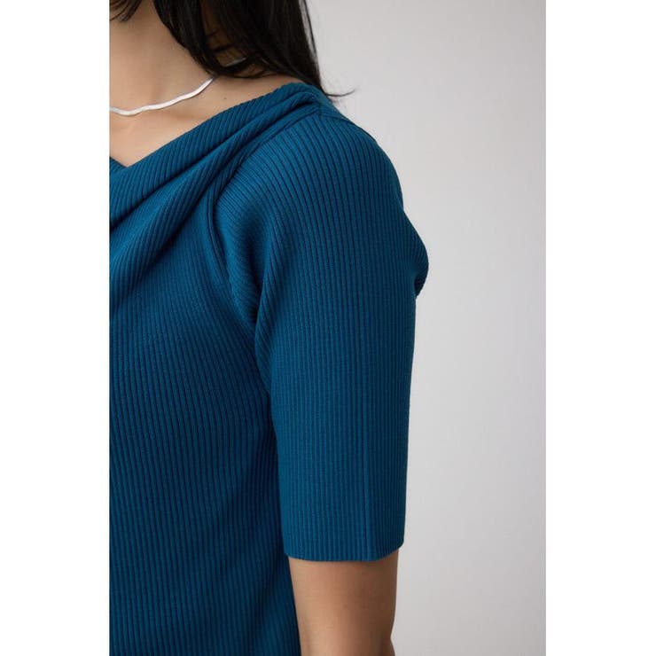ドレープデザイン5分袖リブニット | AZUL BY MOUSSY | 詳細画像28 