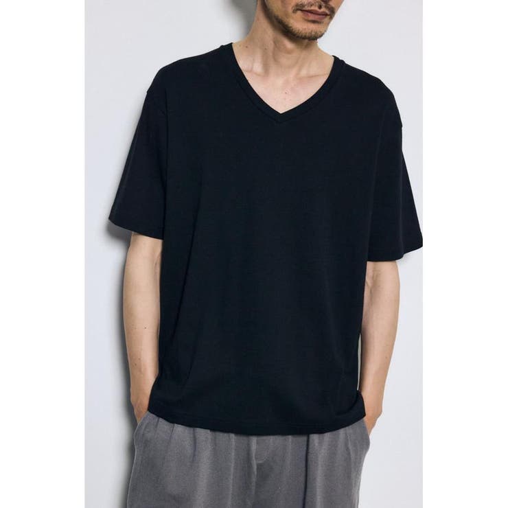 BLK | 超長綿フライスV/NTEE | AZUL BY MOUSSY