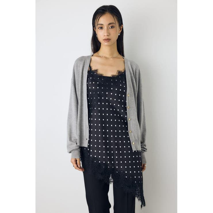 柄BLK5 | レースサテンアシメキャミソール | AZUL BY MOUSSY