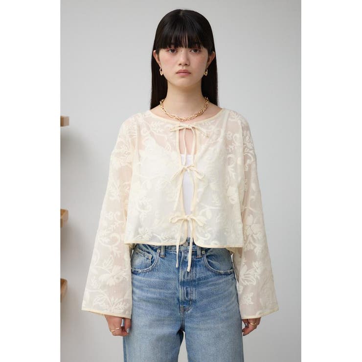 メッシュパターンカーディガン | AZUL BY MOUSSY | 詳細画像4 