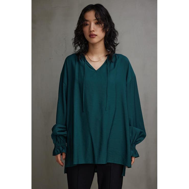 スキッパーギャザーブラウス | AZUL BY MOUSSY | 詳細画像22 