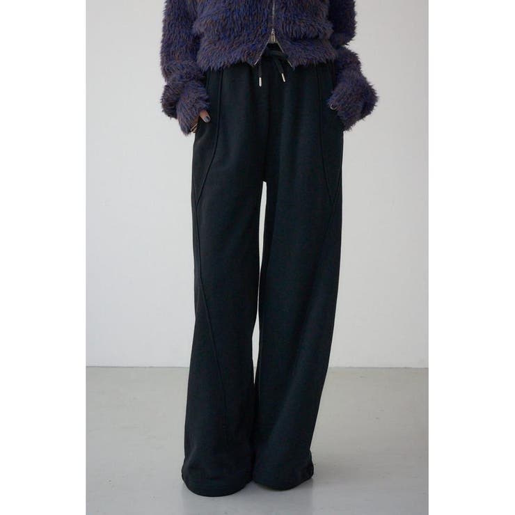 BLK | 切り替えデザインスウェットワイドパンツ | AZUL BY MOUSSY