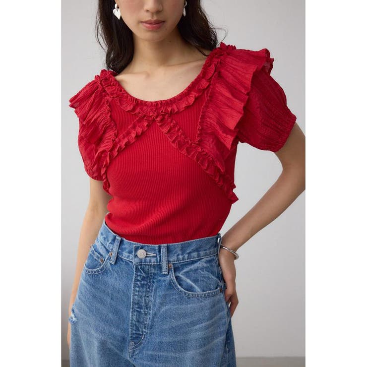 RED | コンビネーション2WAYフリルトップス | AZUL BY MOUSSY