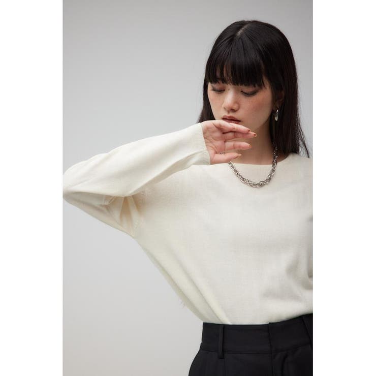 ヌーディー2WAYVネックニットトップス | AZUL BY MOUSSY | 詳細画像2 