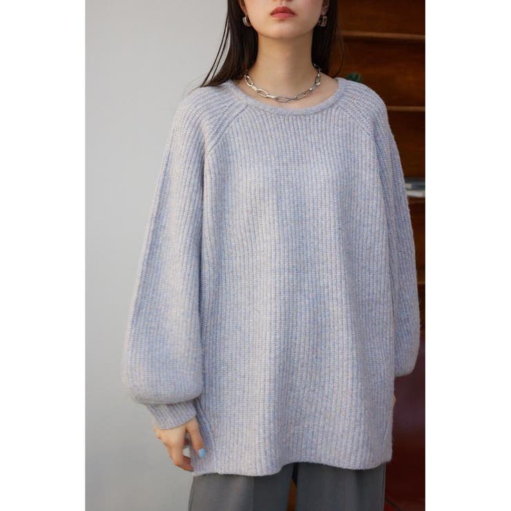 L/BLU1 | ボリュームニットプルオーバー | AZUL BY MOUSSY