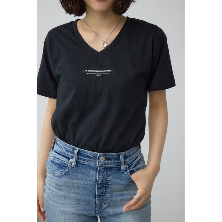 BLK | チェストメッセージロゴTシャツ | AZUL BY MOUSSY