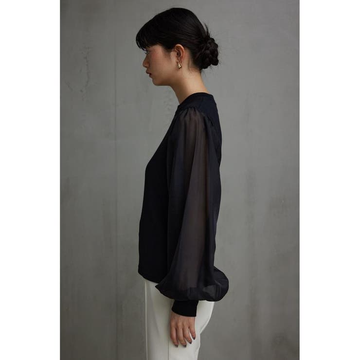 袖シアー袖リブトップス | AZUL BY MOUSSY | 詳細画像16 