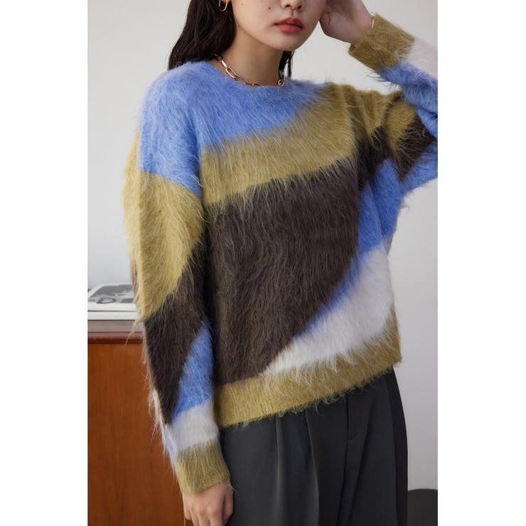 Multi_33 | シャギー柄ニット | AZUL BY MOUSSY