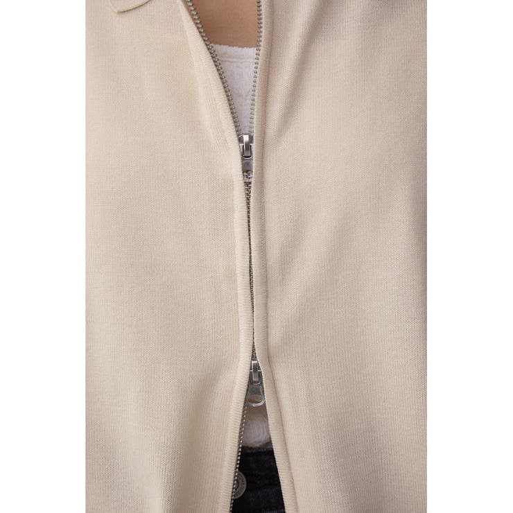 Wジップポロカラーニットカーディガン | AZUL BY MOUSSY | 詳細画像11 