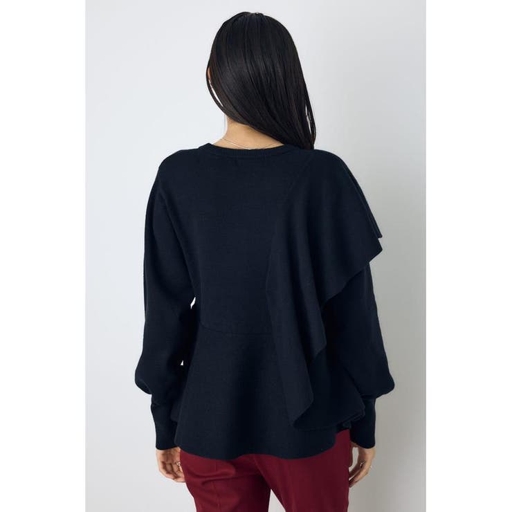 サイドラッフルペプラムニットトップス | AZUL BY MOUSSY | 詳細画像3 