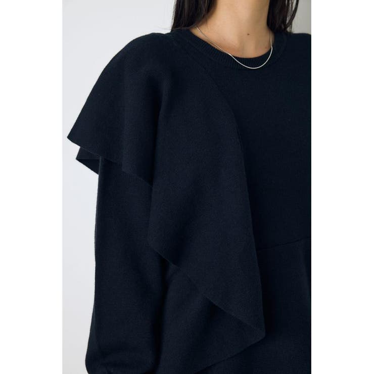 サイドラッフルペプラムニットトップス | AZUL BY MOUSSY | 詳細画像5 