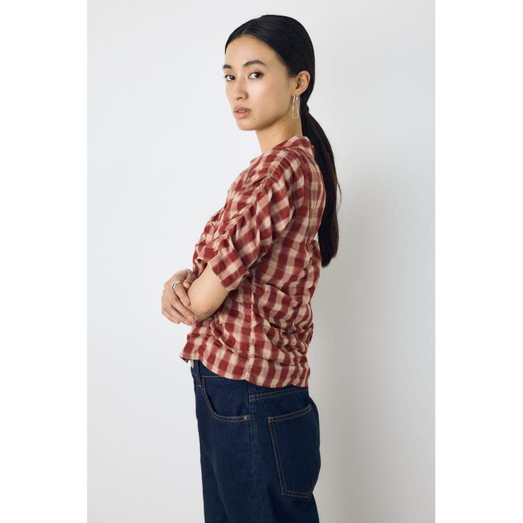チェックシャーリング半袖シャツ | AZUL BY MOUSSY | 詳細画像10 
