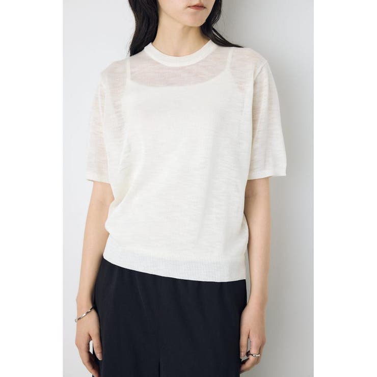 シアークルーネックニットトップス | AZUL BY MOUSSY | 詳細画像3 
