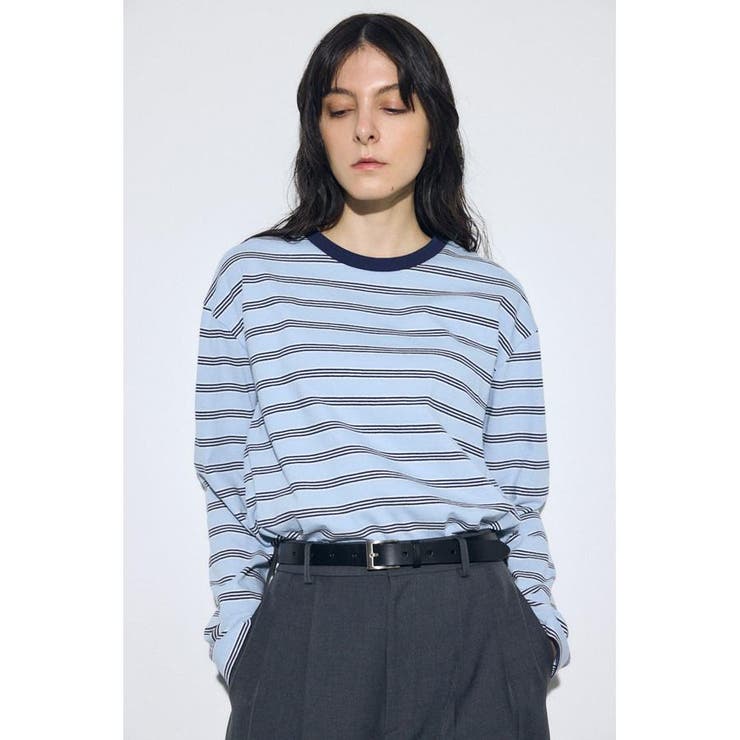 柄BLU5 | マルチボーダー長袖トップス | AZUL BY MOUSSY