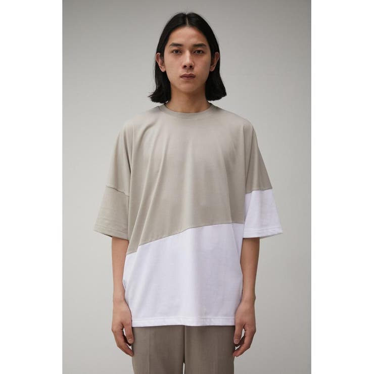 トップス muchi コットン100％ボタニカル刺繍7分袖バンドカラーAラインショート