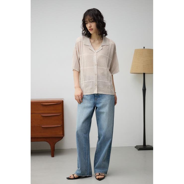 メッシュニット切り替えデザインカーディガン | AZUL BY MOUSSY | 詳細画像3 