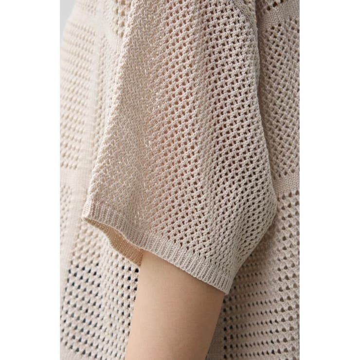 メッシュニット切り替えデザインカーディガン | AZUL BY MOUSSY | 詳細画像9 