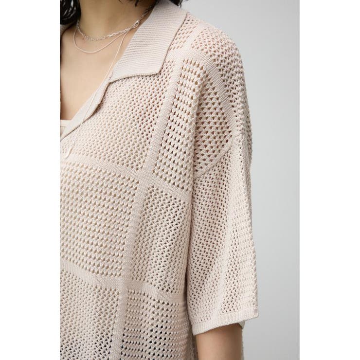 メッシュニット切り替えデザインカーディガン | AZUL BY MOUSSY | 詳細画像8 