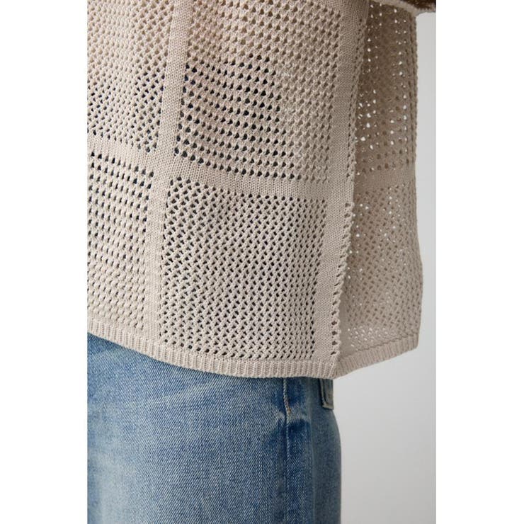 メッシュニット切り替えデザインカーディガン | AZUL BY MOUSSY | 詳細画像10 