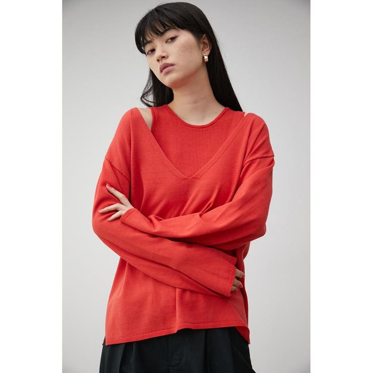 2WAY LAYERED DEEP V/N TOPS[品番：AZLW0020609]｜AZUL BY MOUSSY