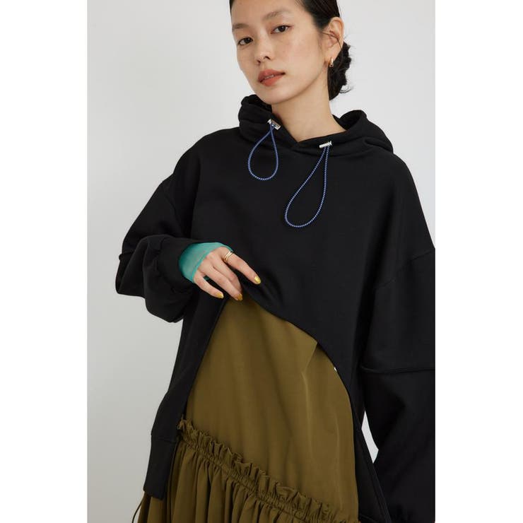 アシンメトリーラウンドフーディー | AZUL BY MOUSSY | 詳細画像1 