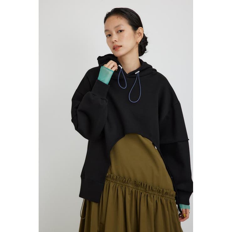 アシンメトリーラウンドフーディー | AZUL BY MOUSSY | 詳細画像2 