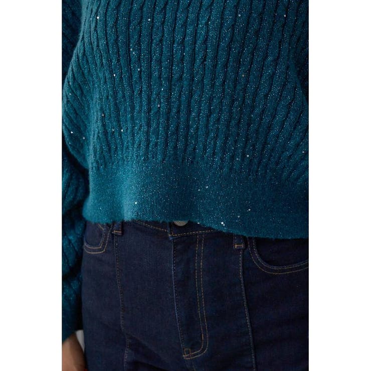 ドロストリングスパンコールラメニット | AZUL BY MOUSSY | 詳細画像30 