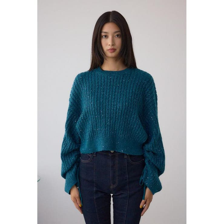 ドロストリングスパンコールラメニット | AZUL BY MOUSSY | 詳細画像25 