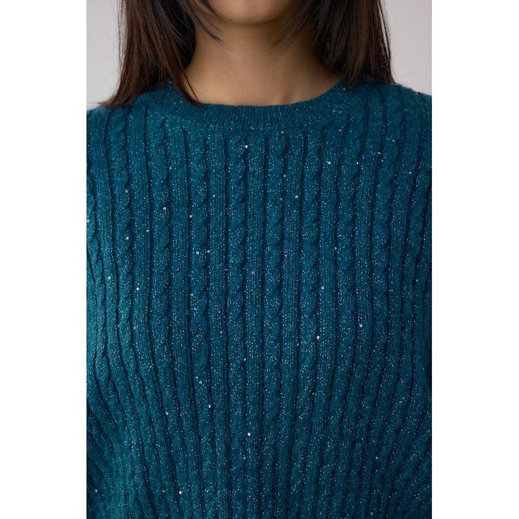 ドロストリングスパンコールラメニット | AZUL BY MOUSSY | 詳細画像28 